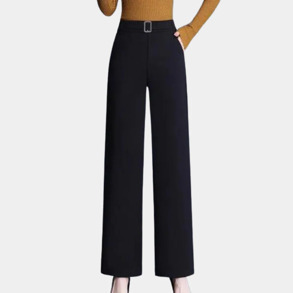 Breathable women's wide-leg pants – soft polyester, for summer comfort - Image 4
