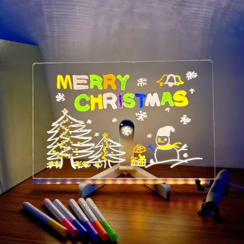 Bright LED Acrylic Message Board - Erasable USB Drawing Board for Kids, Perfect for Birthday Gifts & Bar Advertising - Image 2