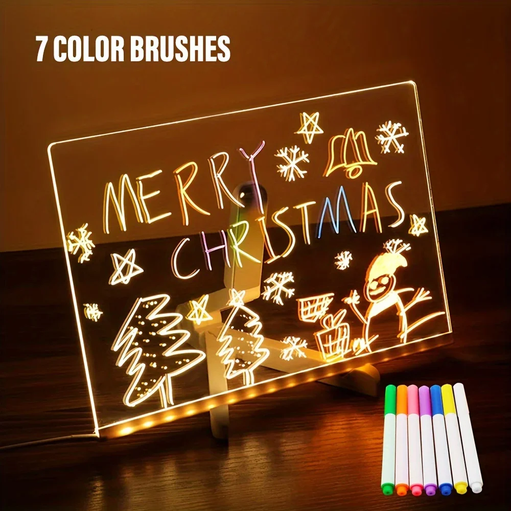 Bright LED Acrylic Message Board - Erasable USB Drawing Board for Kids, Perfect for Birthday Gifts & Bar Advertising - Image 5