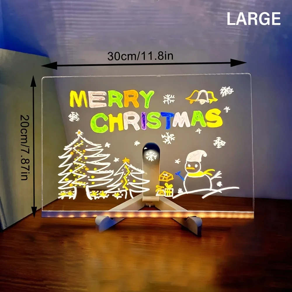 Bright LED Acrylic Message Board - Erasable USB Drawing Board for Kids, Perfect for Birthday Gifts & Bar Advertising - Image 8