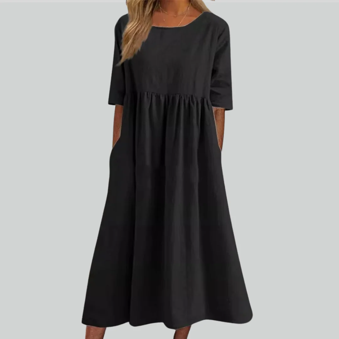 Brisa Cotton Dress - Loose Fit, Breathable Summer Style, Casual Everyday Wear, Side Pockets for Comfort - Image 5