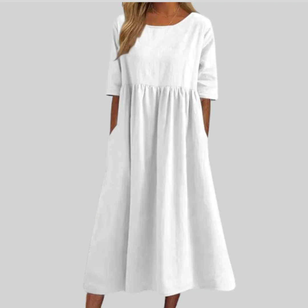 Brisa Cotton Dress - Loose Fit, Breathable Summer Style, Casual Everyday Wear, Side Pockets for Comfort - Image 6