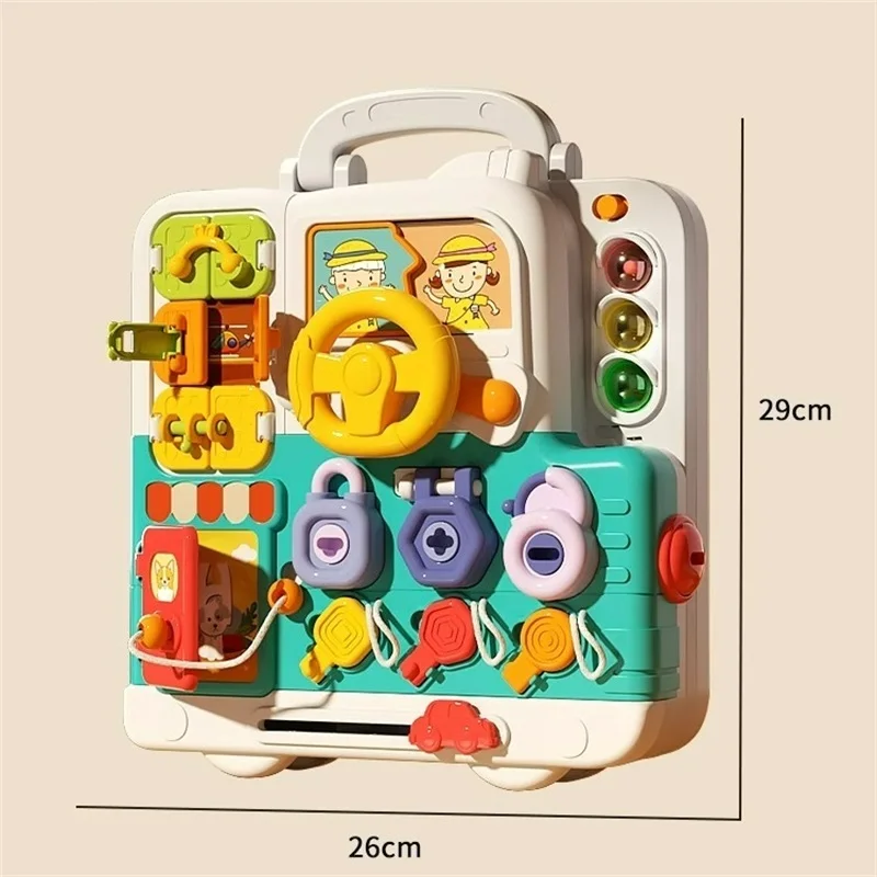 Busy Board 63 In 1 Montessori Sensory Toy Travel Friendly With Music Lights Switches Early Learning Play 2025 - Image 6