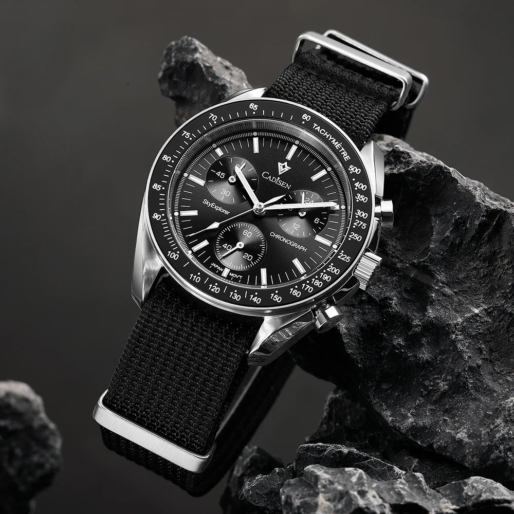 Quartz Chronograph Canvas Watch With Sapphire Crystal - Image 3