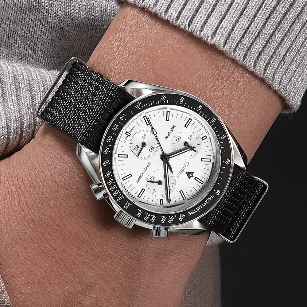 Quartz Chronograph Canvas Watch With Sapphire Crystal - Image 4