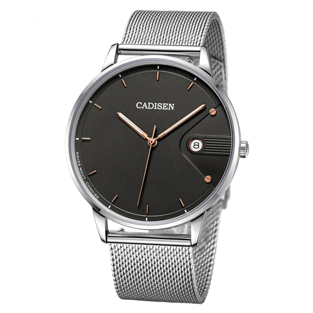 Ultra Thin Swiss Quartz Mesh Strap Watch 7mm Sapphire - Image 10
