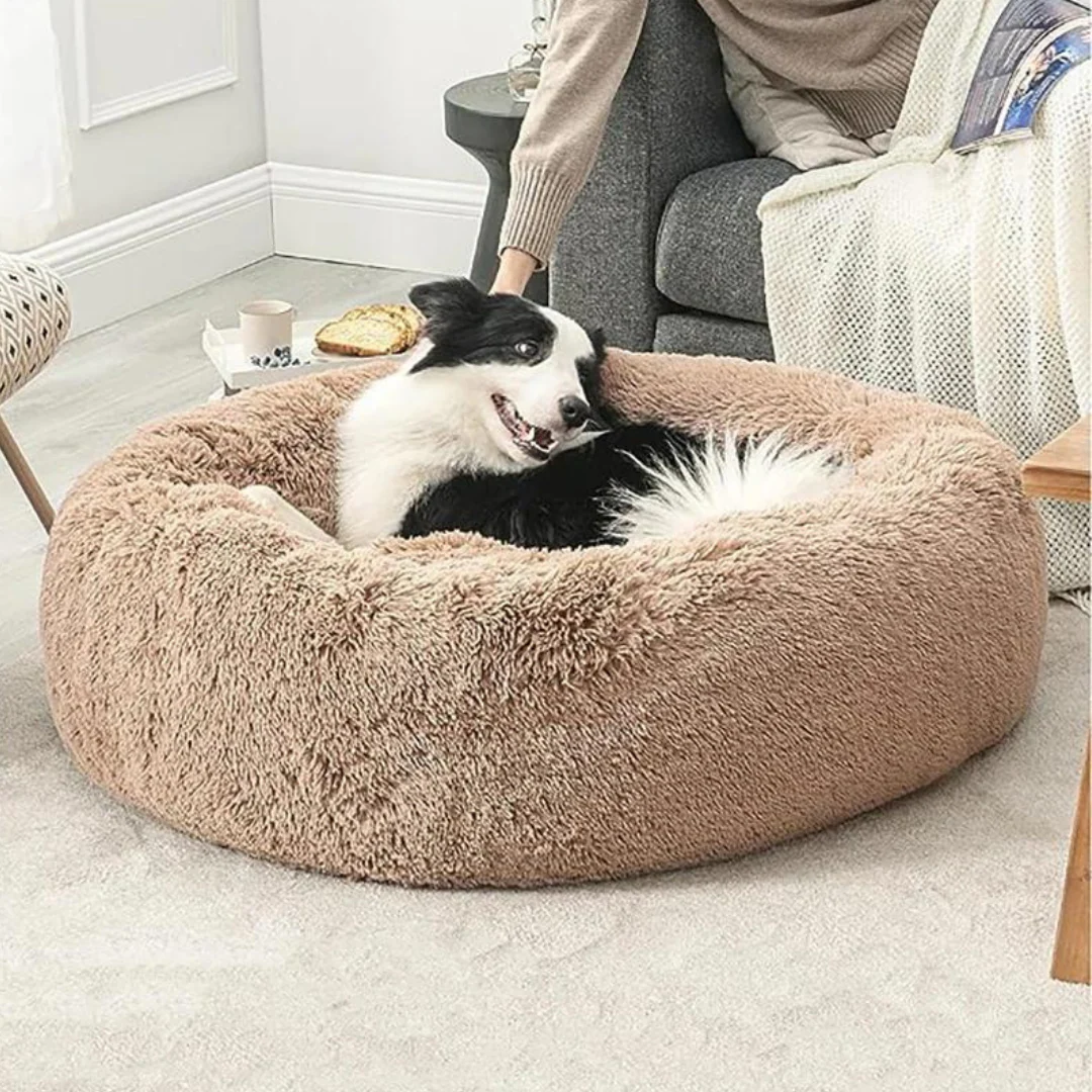 Calming Dog Bed Ultra Plush Cozy Nest With Raised Rim For Relaxing Sleep Fall 2025 Gift Idea - Image 10