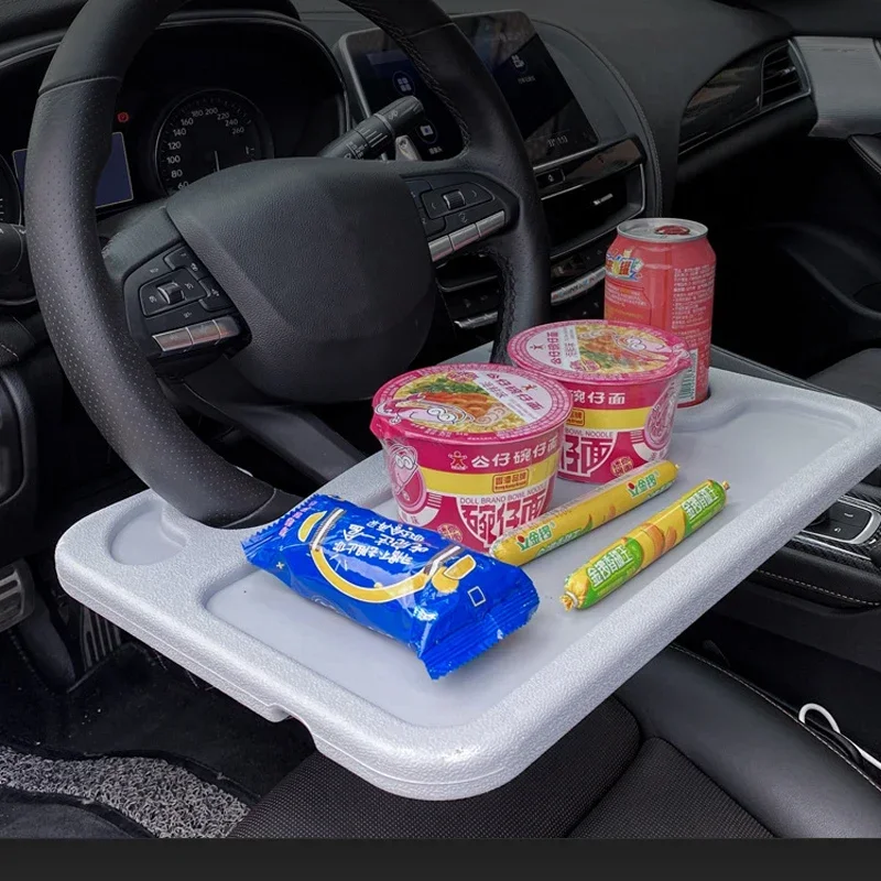 Car Desk Tray For Steering Wheel Portable Dining Table Snack And Cup Holder Road Trip Accessory 2025 - Image 2