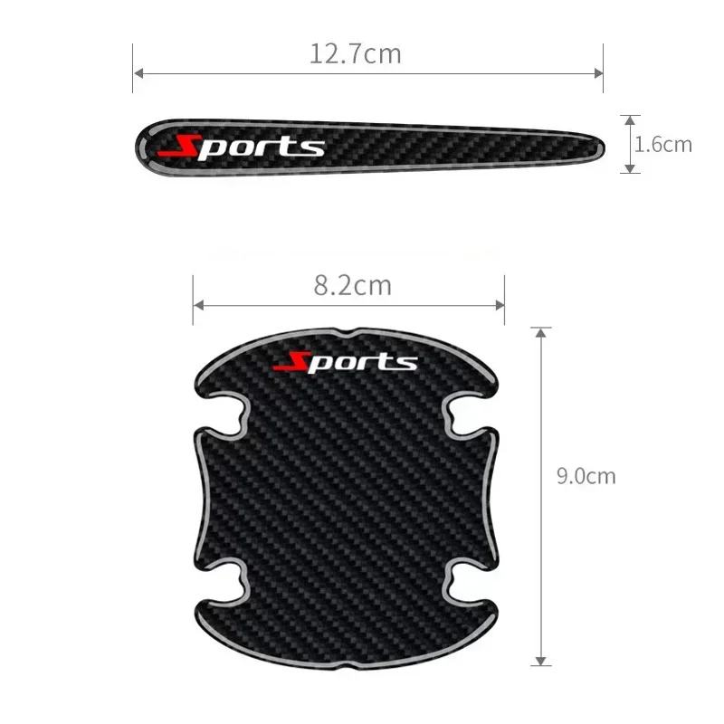 Car Door Handle Protector Carbon Fiber Sticker Set 8 Pcs Anti Scratches 2026 Summer Essentials - Image 2