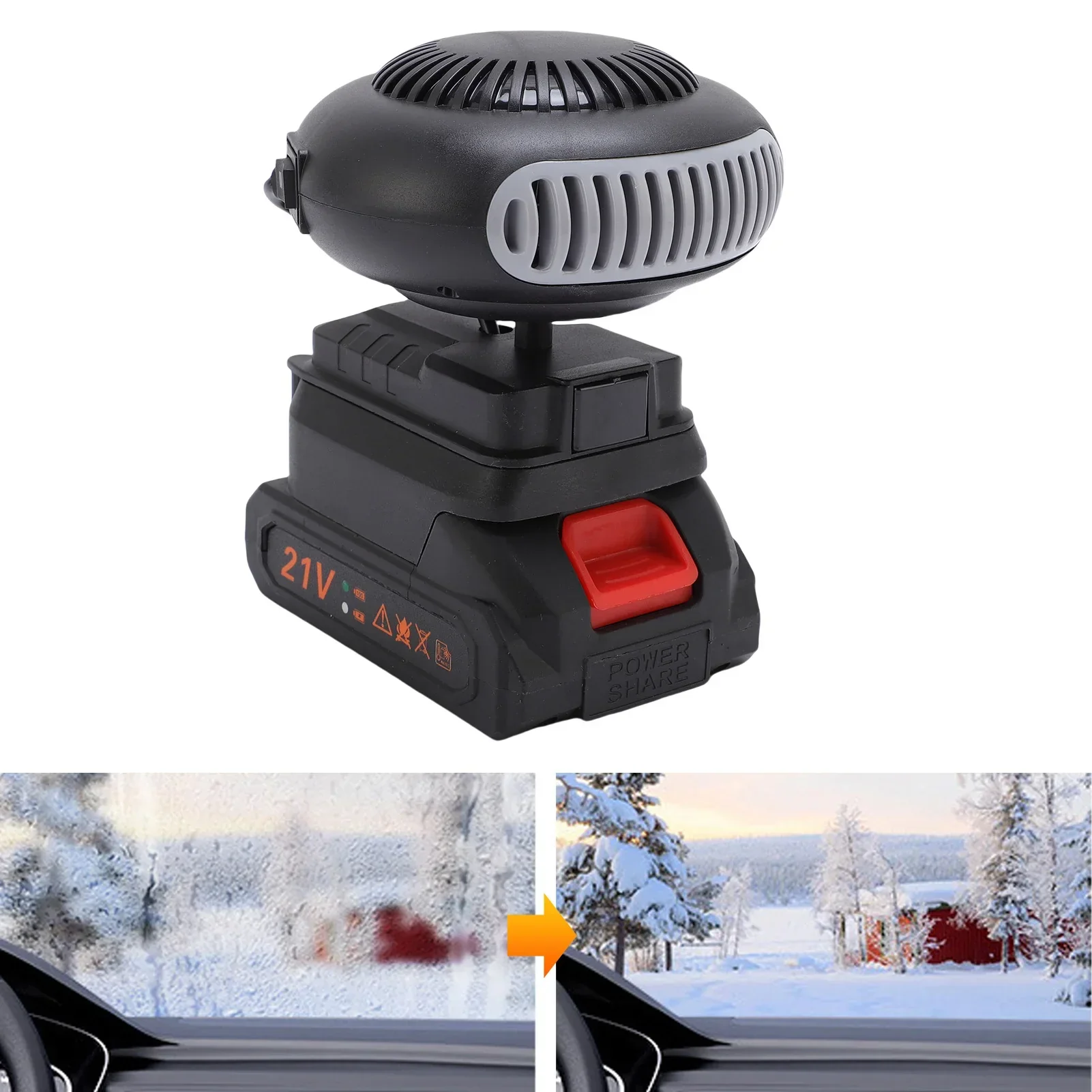 Car Heater Cordless Portable Window Defogger Winter 2025 Gift Cozy Compact 21V For Cars And Offices - Image 2