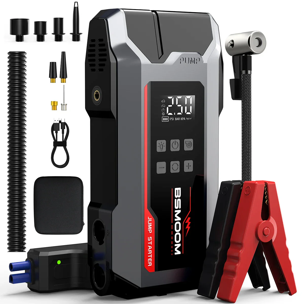 Car Jump Starter All In One Portable Power Bank With Wireless Tire Inflator Fall 2025 Emergency Prep Gift - Image 8
