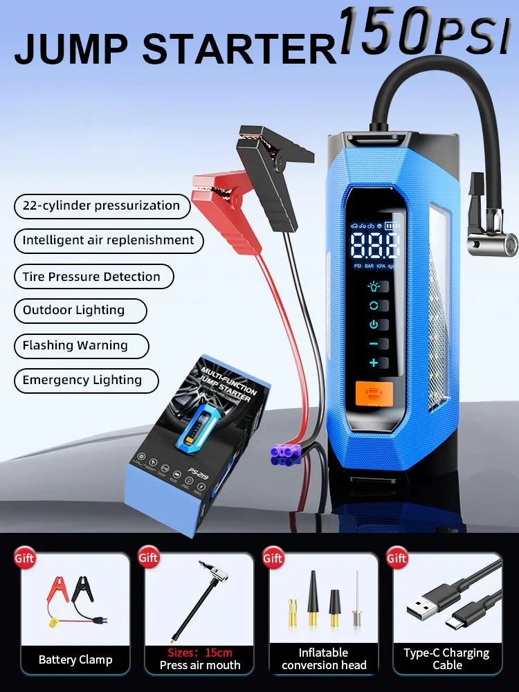 Car Jump Starter Portable Power Bank 12V With Air Compressor 6000A Peak Emergency Start 180 PSI Fall 2025 - Image 12