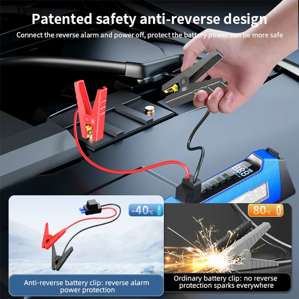 Car Jump Starter Portable Power Bank 12V With Air Compressor 6000A Peak Emergency Start 180 PSI Fall 2025 - Image 2
