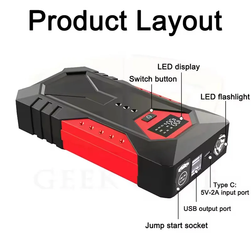 Car Jump Starter Power Bank 18000mAh 1200A Peak Emergency Booster for 12V Vehicles Fall 2025 Road Trip Safety - Image 3