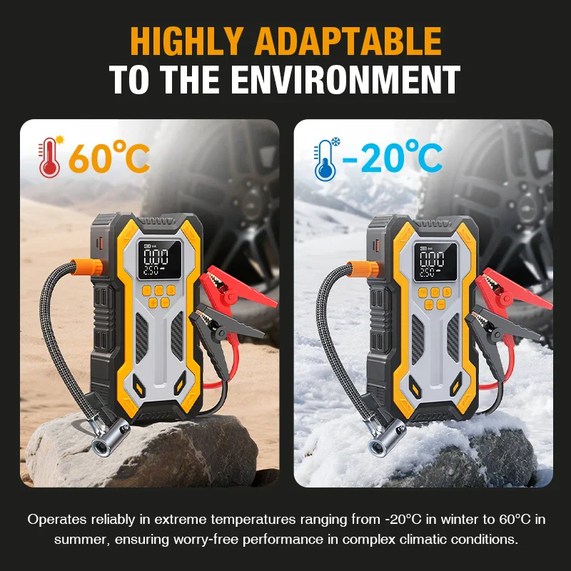 Car Jump Starter With Air Compressor Portable Battery Booster 20000mAh 160 PSI Tire Inflator Auto Shutoff Fall 2025 - Image 4