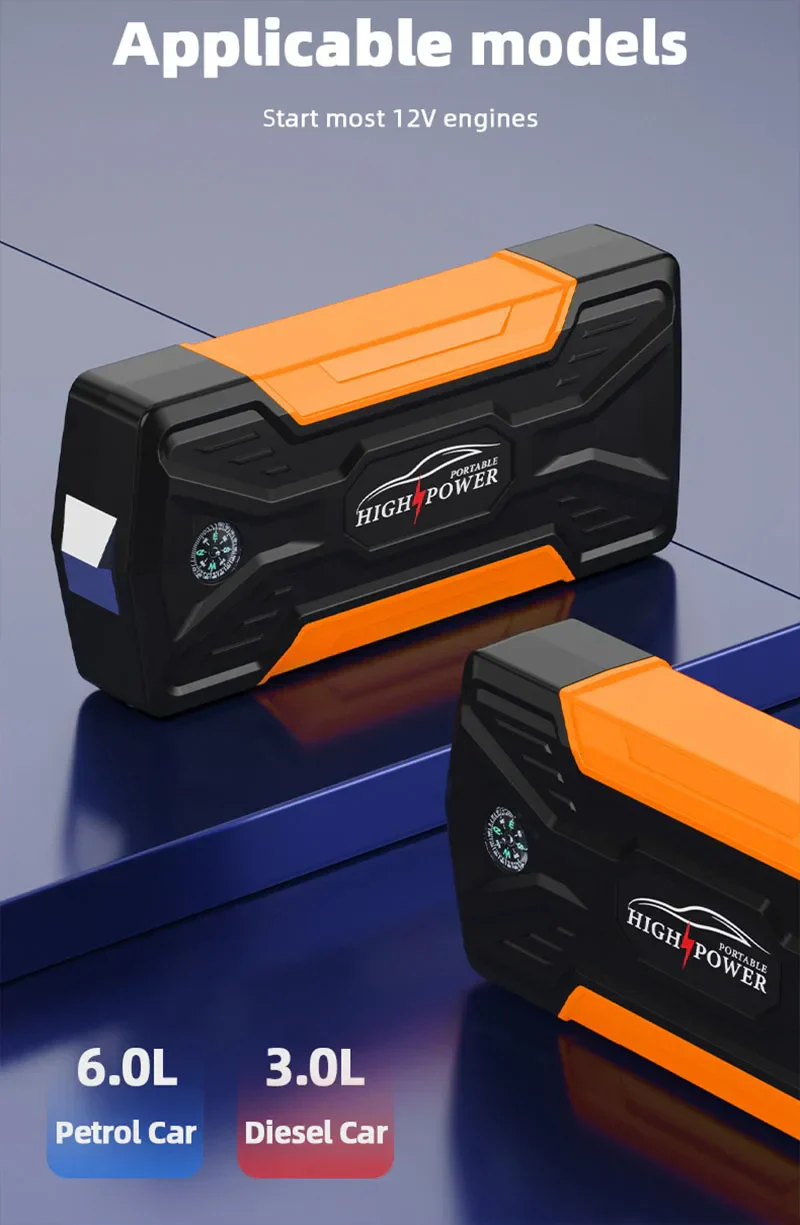 Car Jump Starter With Pump Portable 12V Emergency Power Bank Kit 99800mAh Fall 2025 Gift - Image 3