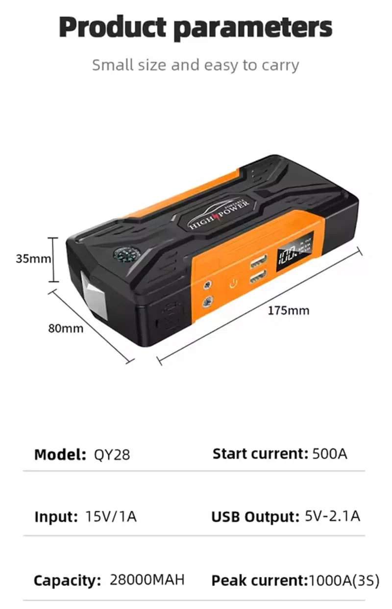 Car Jump Starter With Pump Portable 12V Emergency Power Bank Kit 99800mAh Fall 2025 Gift - Image 5