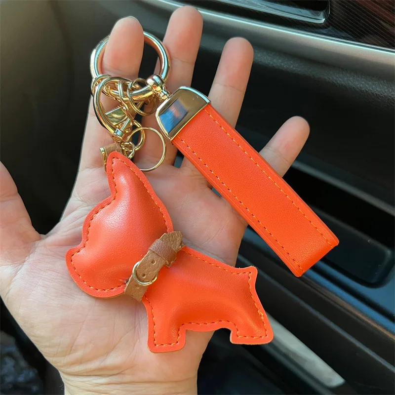 Leather Dog Keychain Car Charm Bag Hanging Accessory - Image 10