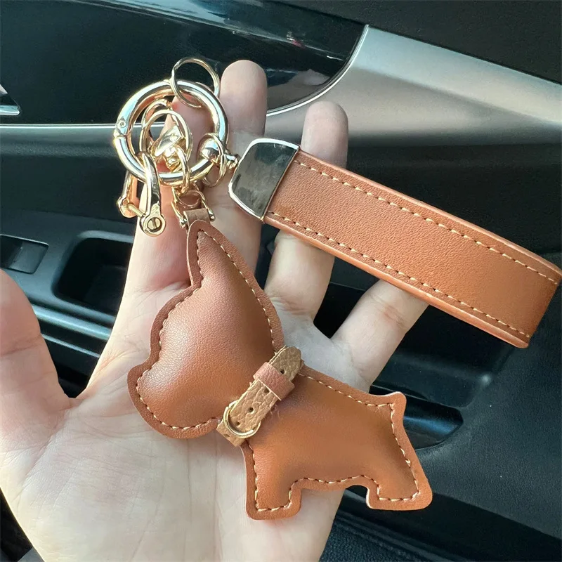 Leather Dog Keychain Car Charm Bag Hanging Accessory - Image 12