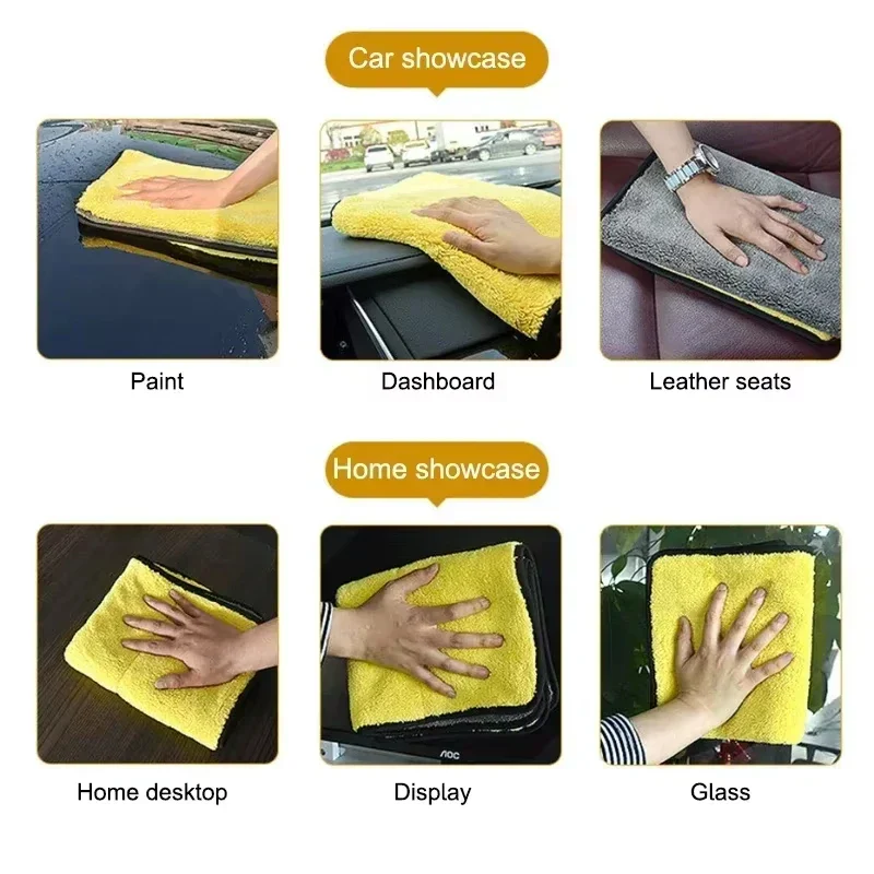 Car Microfiber Towels Double Layer Detailing Cloth Fall 2025 Soft Highly Absorbent Drying Towel - Image 6
