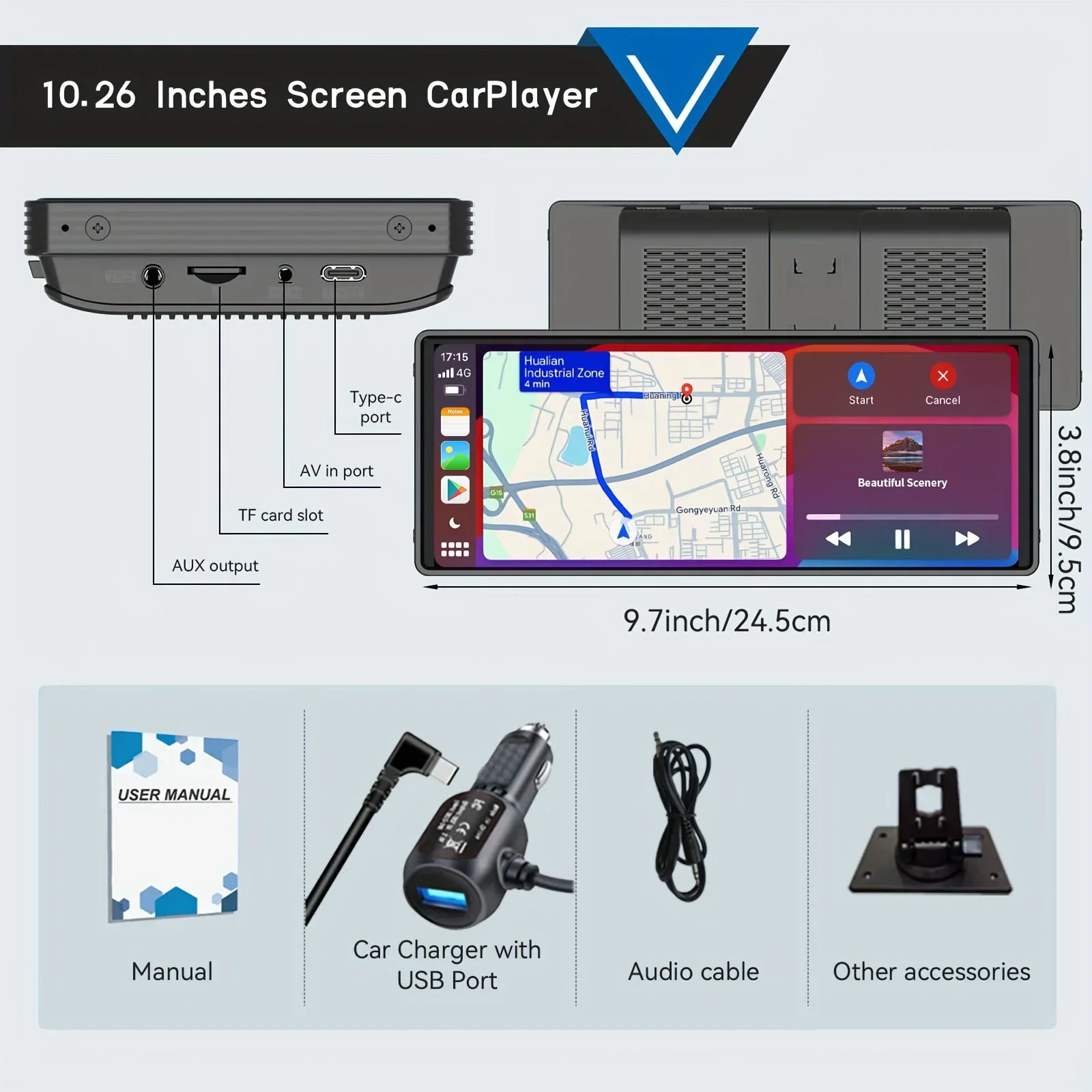 Car Stereo 10.26-Inch Universal Wireless CarPlay Android Auto Multimedia Player Fall 2025 Gift - Image 3