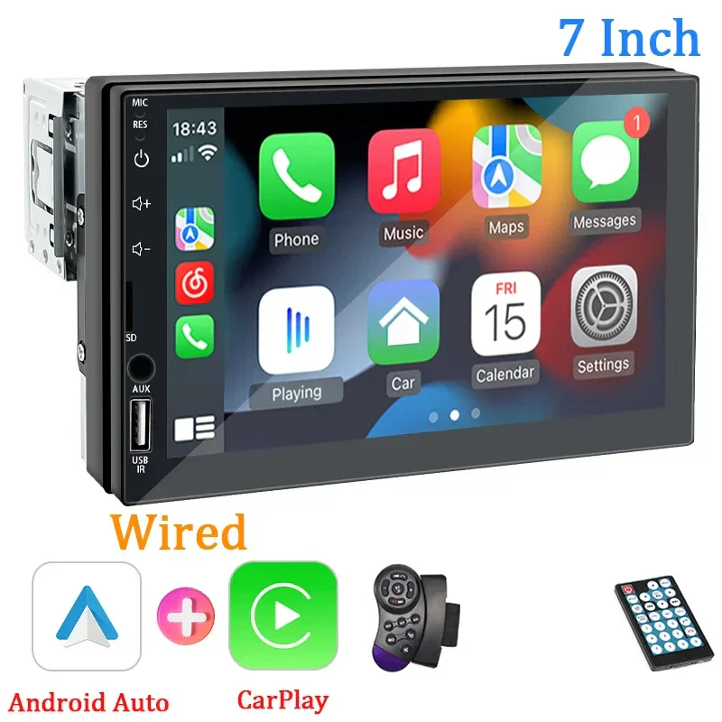 Car Stereo 7-Inch 1 Din CarPlay Android Auto MP5 Head Unit With USB Bluetooth Rear View Camera Fall 2025 Gift - Image 10