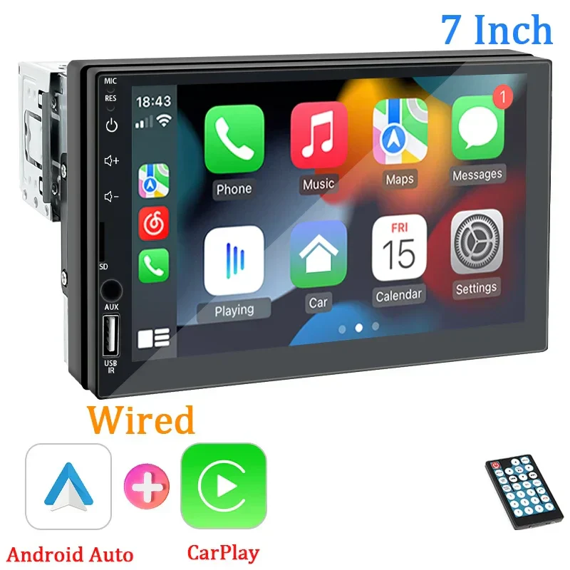 Car Stereo 7-Inch 1 Din CarPlay Android Auto MP5 Head Unit With USB Bluetooth Rear View Camera Fall 2025 Gift - Image 8