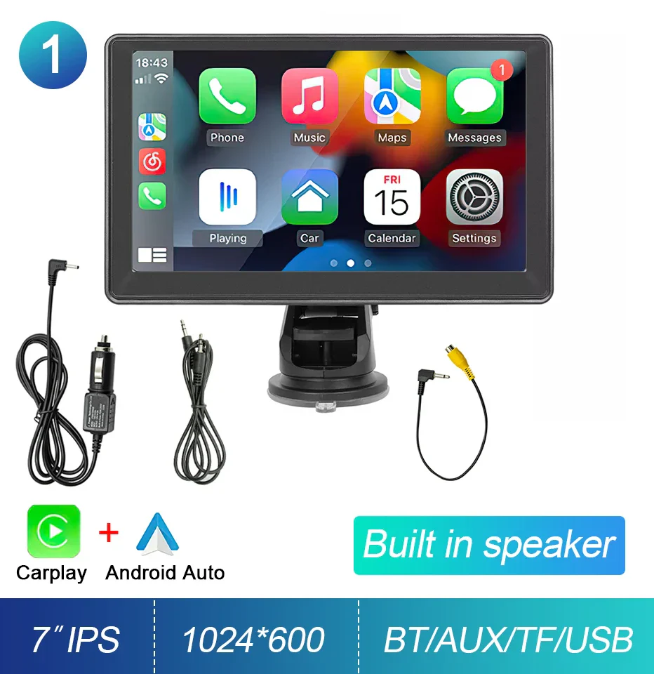 Car Stereo 7-Inch IPS Touchscreen With CarPlay Android Auto, GPS Navigation, WiFi, Rear View Camera - Image 9