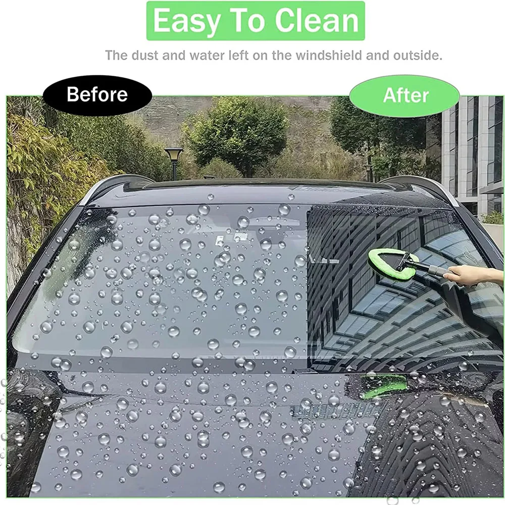 Car Window Cleaner Kit Glass Cleaning Tool Microfiber Telescopic Handle Spring 2026 Streak Free Glass - Image 3