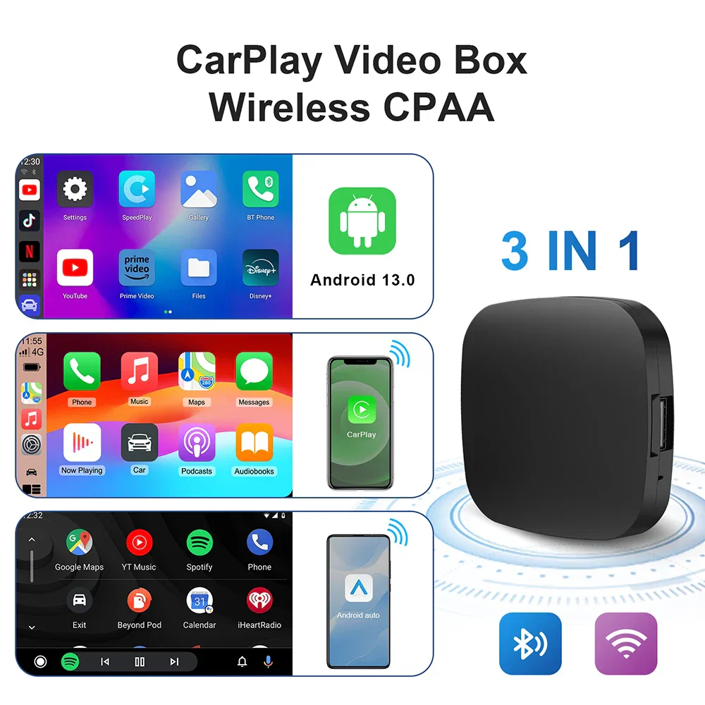 CarPlay AI Box Wireless CarPlay Android Auto Smart TV Box Fall 2025 Netflix YouTube In Car - Image 2