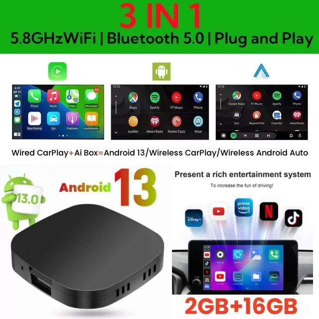 CarPlay AI Box Wireless CarPlay Android Auto Smart TV Box Fall 2025 Netflix YouTube In Car - Image 8