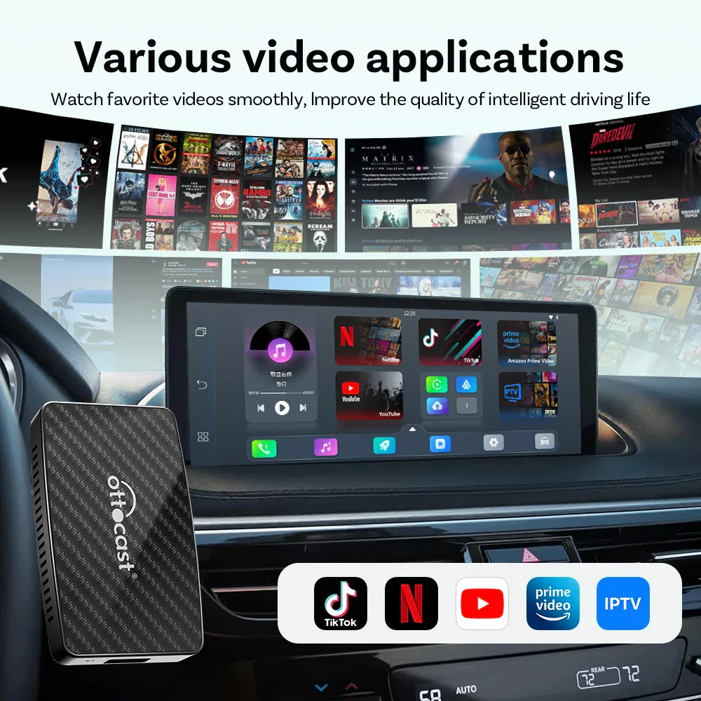 CarPlay Box Wireless AI Car Adapter Built In YouTube Netflix Android Auto 5G WiFi Fall 2025 For Most Cars - Image 2