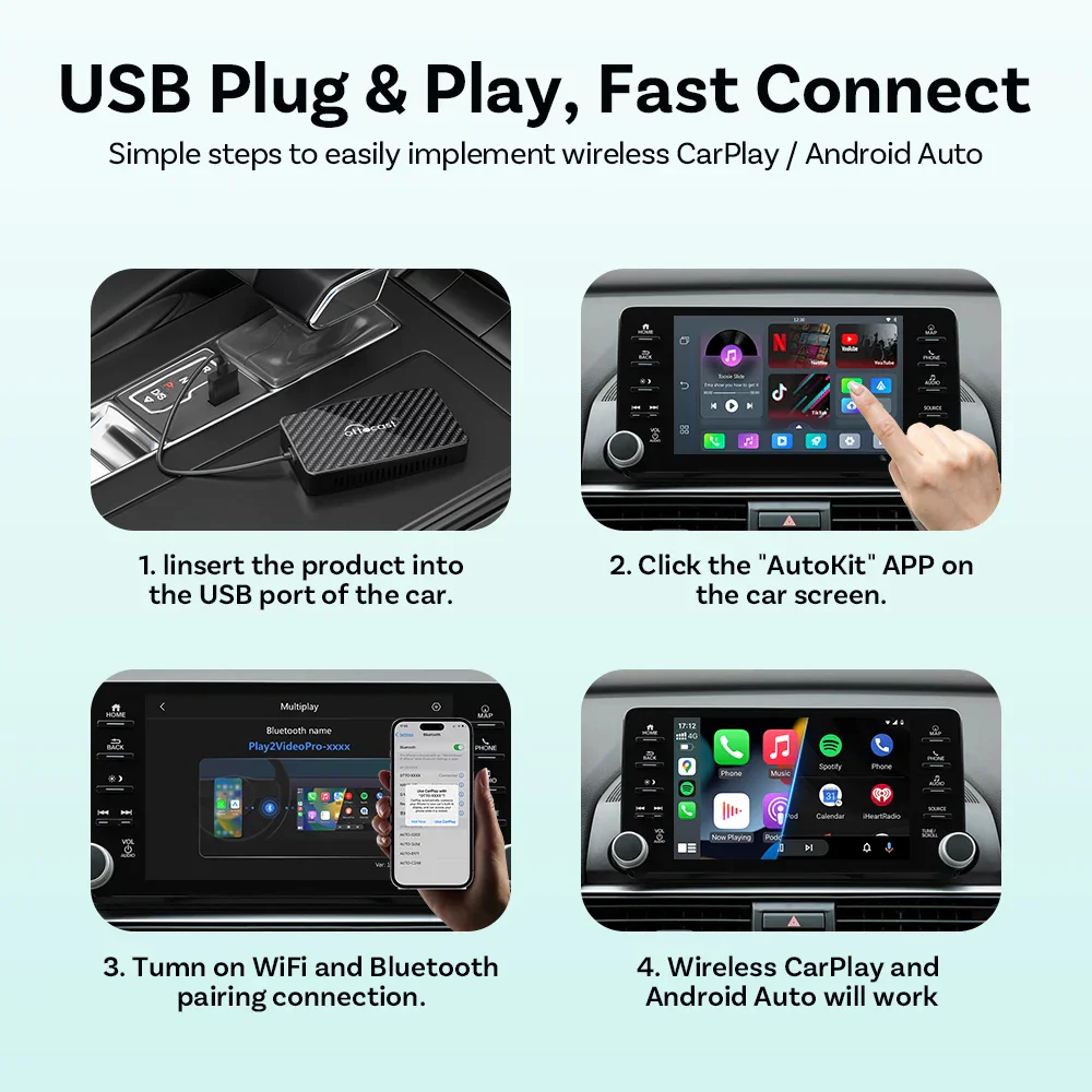 CarPlay Box Wireless AI Car Adapter Built In YouTube Netflix Android Auto 5G WiFi Fall 2025 For Most Cars - Image 5