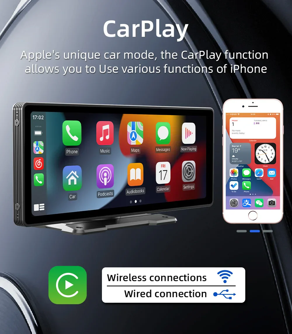 CarPlay Wireless Head Unit 10.26 Inch IPS HD Car Stereo With Rear View Camera Android Auto Fall 2025 - Image 4