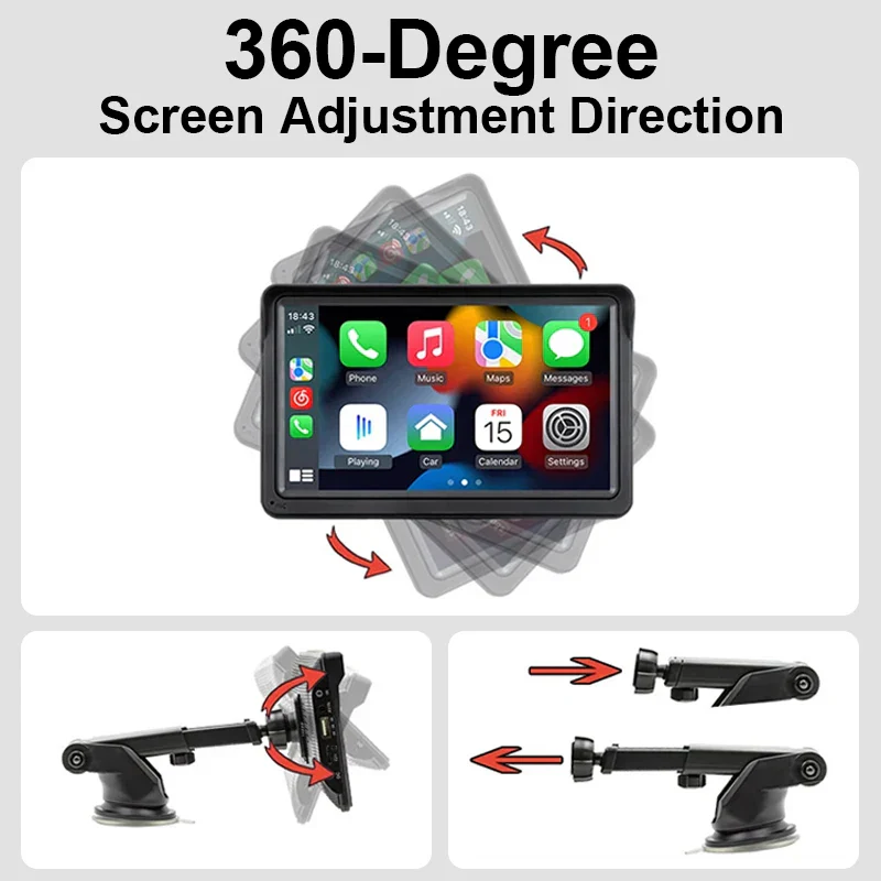 CarPlay Wireless Head Unit 7 Inch In Dash Car Stereo Universal Touch Screen Wireless Android Auto Fall 2025 - Image 5