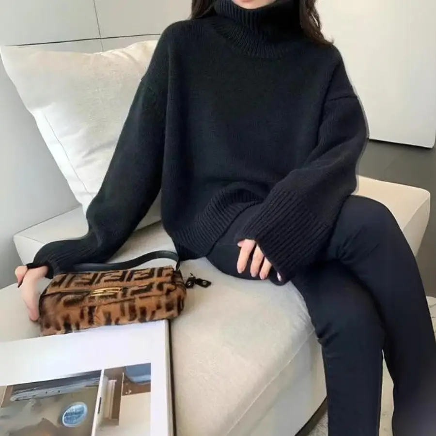 Cashmere Sweater - Soft Oversized Turtleneck Knit for Women - Image 8