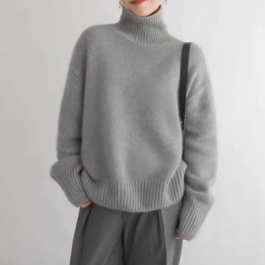 Cashmere Sweater - Soft Oversized Turtleneck Knit for Women - Image 9