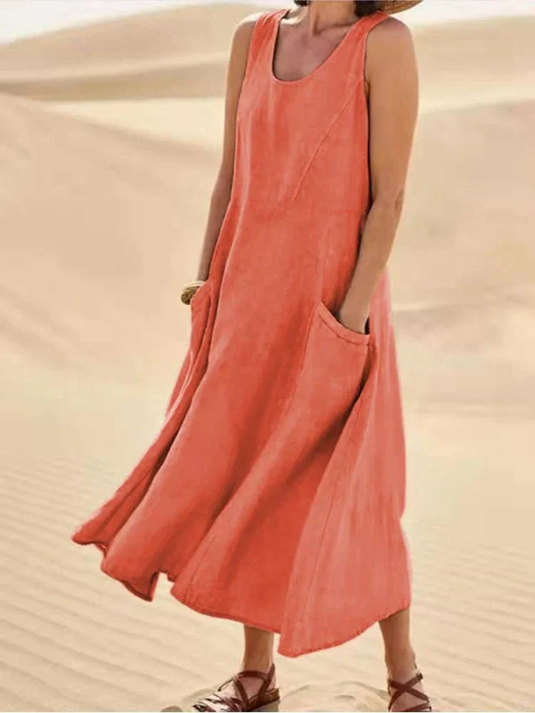 Casual Maxi Dress for Women with Pockets, Comfortable Long Dress for Any Occasion - Image 2