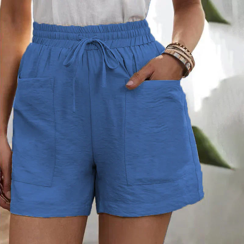 Casual Linen Blend Shorts for Men and Women with Pockets, Breathable Loose Fit for Everyday Wear - Image 10