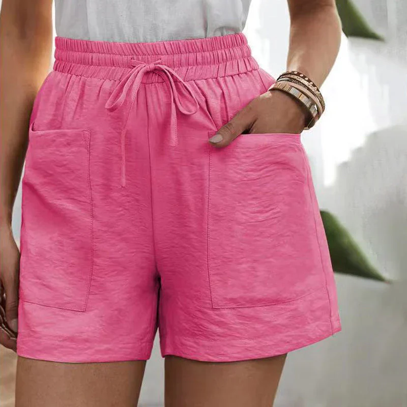 Casual Linen Blend Shorts for Men and Women with Pockets, Breathable Loose Fit for Everyday Wear - Image 13