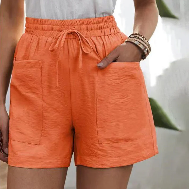 Casual Linen Blend Shorts for Men and Women with Pockets, Breathable Loose Fit for Everyday Wear - Image 6
