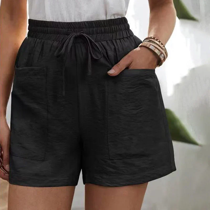 Casual Linen Blend Shorts for Men and Women with Pockets, Breathable Loose Fit for Everyday Wear - Image 8