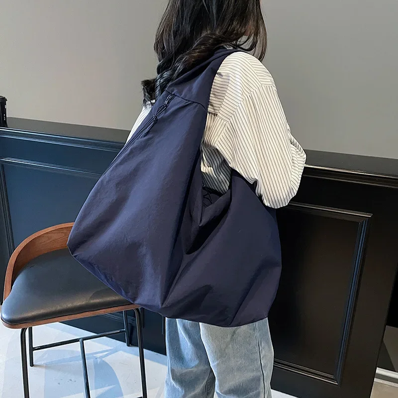 Lightweight Versatile Women Shoulder Bag - Slouchy Nylon - Image 9