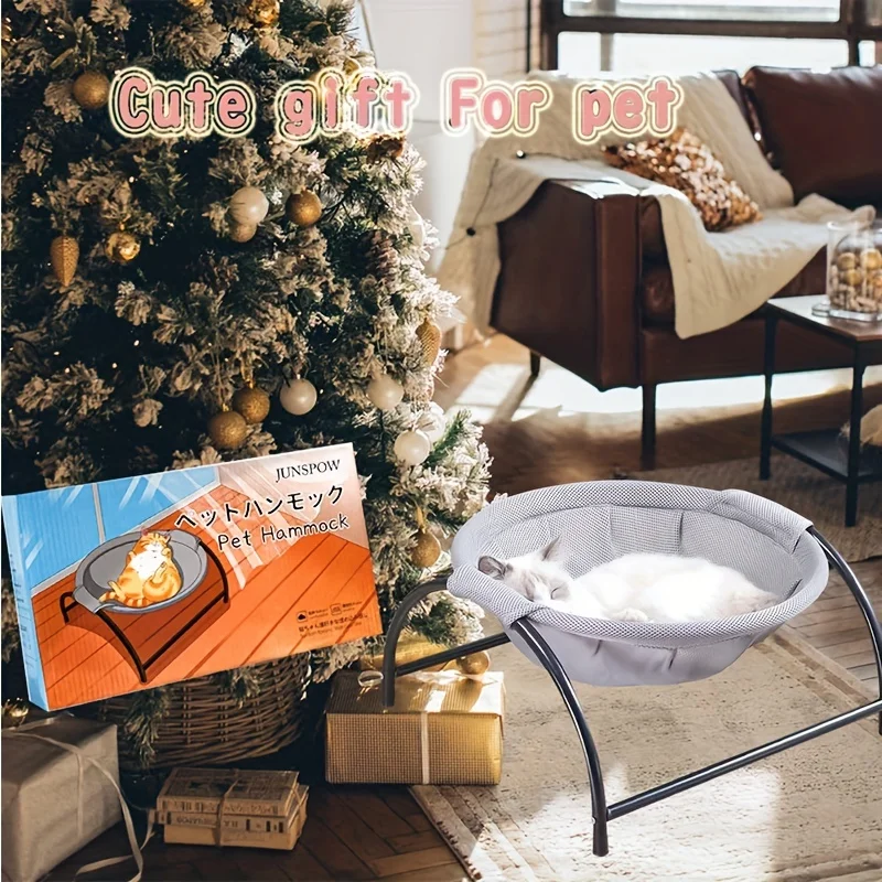 Cat Bed Breathable Cooling Hammock Cot Elevated Pet Sofa Summer 2025 Cozy Sturdy Metal Frame Nap Lounger - Image 3