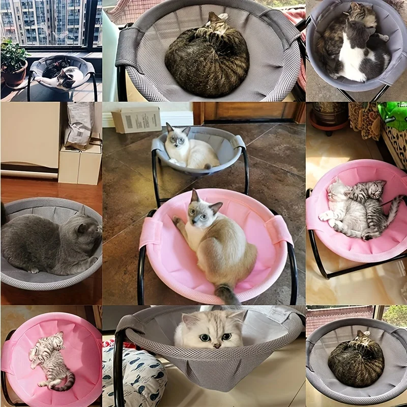 Cat Bed Breathable Cooling Hammock Cot Elevated Pet Sofa Summer 2025 Cozy Sturdy Metal Frame Nap Lounger - Image 5