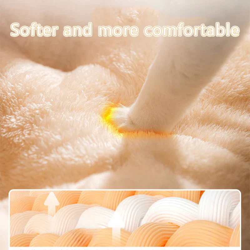 Cat Bed Plush Cave Sleeping Bag Pet Nest Winter 2025 Detachable Pillow Cozy Deep Sleep House - Image 2