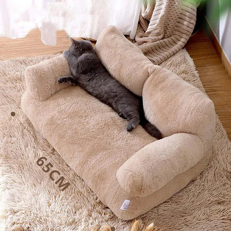 Cat Bed Sofa Style Plush Pet Nest Winter 2025 Cozy Warm Lounger, Safe Snuggle Spot For Small Pets - Image 4