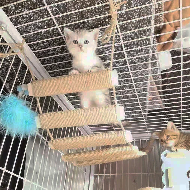 Cat Bridge Sisal Rope Ladder Pet Furniture Fall 2025 Indoor Climbing Scratcher Walkway For Exercise - Image 3