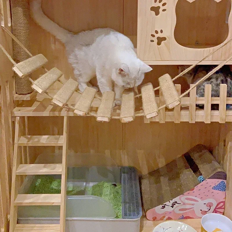 Cat Bridge Sisal Rope Ladder Pet Furniture Fall 2025 Indoor Climbing Scratcher Walkway For Exercise - Image 4