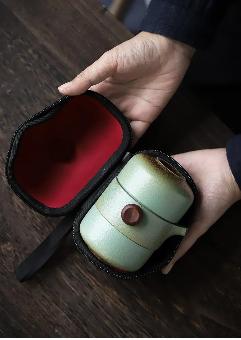 Porcelain Portable Travel Tea Set Kung Fu Teaware Handmade - Image 11